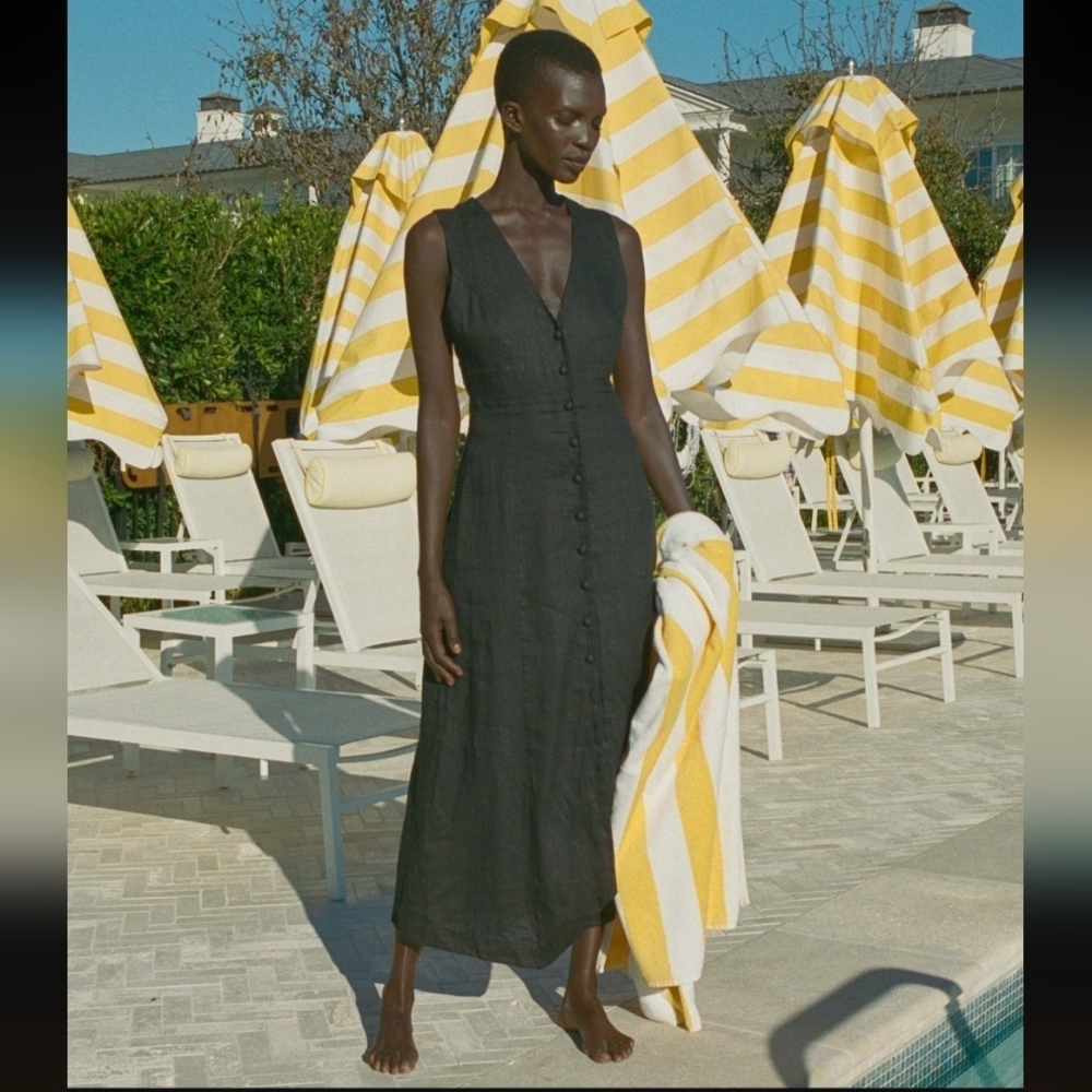 DÔEN Allene linen midi dress